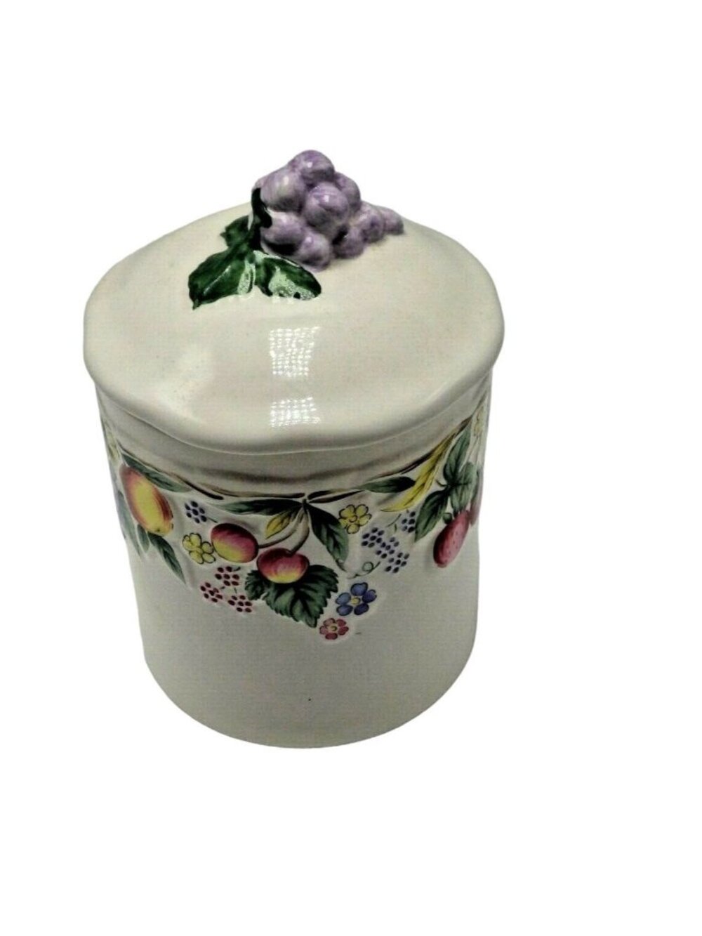 Ceramic Jam Jar Japan Signed 3D Fruit Vintage granny chic Grandmillennial